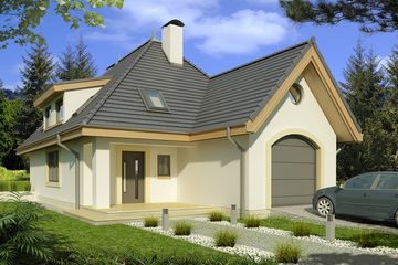  Projekt domu Poziomka B garaż (WRD1105) - projekt domu parterowego z poddaszem - Zdjęcie 2