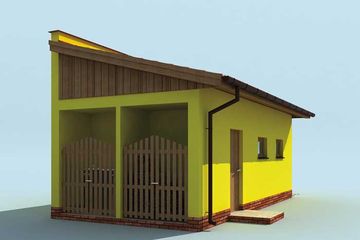  Projekt garażu G205 garaż jednostanowiskowy (SLN1282) - projekt garażu parterowego - Zdjęcie 2