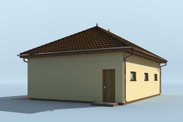  Projekt garażu G199 garaż dwustanowiskowy z pomieszczeniem gospodarczym (SLN1284) - projekt garażu parterowego - Zdjęcie 2