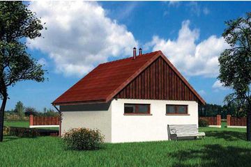  Projekt garażu 01 - murowana – beton komórkowy (KRD1413) - projekt garażu parterowego - Zdjęcie 2