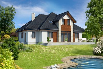  Projekt domu Bolonia DCP270 (WOB1147) - projekt domu parterowego z poddaszem - Zdjęcie 2