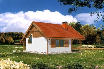  Projekt domu letniskowego WB-3349 (KRA3675) - projekt domu letniskowego parterowego - Zdjęcie 2