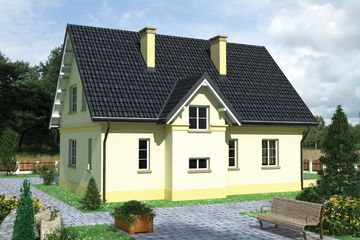  Projekt domu Janko - murowana – ceramika (KRD1086) - projekt domu parterowego z poddaszem - Zdjęcie 2