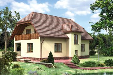  Projekt domu Jantar - murowana – beton komórkowy (KRD1087) - projekt domu parterowego z poddaszem - Zdjęcie 2