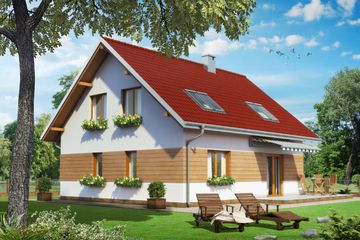  Projekt domu Nina - murowana – beton komórkowy (KRD1639) - projekt domu parterowego z poddaszem - Zdjęcie 2