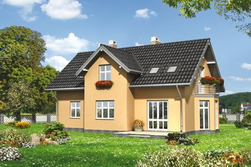  Projekt domu Lazur - murowana – ceramika (KRD1280) - projekt domu parterowego z poddaszem - Zdjęcie 2