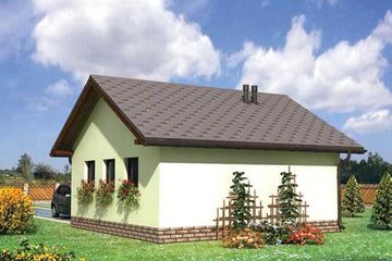 Projekt garażu 17 (221) - parterowy dom o powierzchni 24,40 m², dach dwuspadowy - ujęcie 2