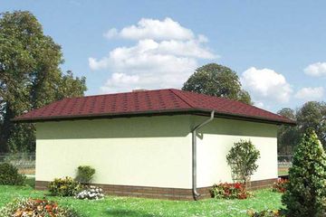 Projekt garażu 21 (225) - parterowy dom o powierzchni 21,40 m², dach czterospadowy - ujęcie 2