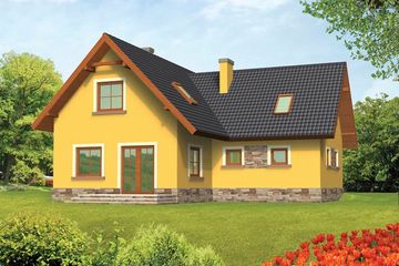  Projekt domu Malina (WOD1000) - projekt domu parterowego z poddaszem - Zdjęcie 2