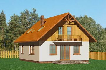  Projekt domu Domek Prosty (010 ZD) (SLF1028) - projekt domu parterowego z poddaszem - Zdjęcie 2