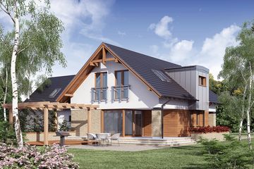  Projekt domu Klaudiusz 2 (WRW1115) - projekt domu parterowego z poddaszem - Zdjęcie 2