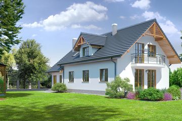  Projekt domu Bukowo g (KRP1356) - projekt domu parterowego z poddaszem - Zdjęcie 2