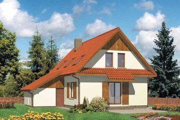  Projekt domu WB-3991 (KRA3463) - projekt domu parterowego z poddaszem - Zdjęcie 2