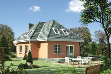  Projekt domu Bóbr - murowana – ceramika (KRD1293) - projekt domu parterowego z poddaszem - Zdjęcie 2