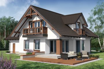  Projekt domu Kaspian 2N (WRW1110) - projekt domu parterowego z poddaszem - Zdjęcie 2