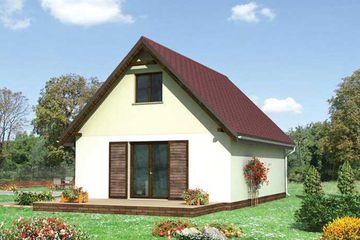  Projekt garażu M3 - murowana – beton komórkowy (KRD1789) - projekt garażu parterowego - Zdjęcie 2