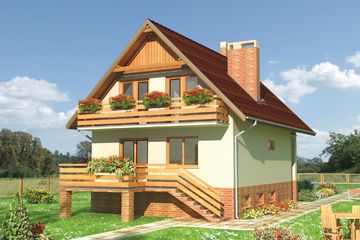  Projekt domu Koral (368) (KRD1117) - projekt domu parterowego z poddaszem - Zdjęcie 2