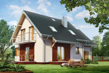  Projekt domu Malina (1405) (KRD1146) - projekt domu parterowego z poddaszem - Zdjęcie 2