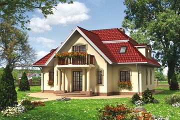  Projekt domu Dziwisz - murowana – ceramika (KRD1303) - projekt domu parterowego z poddaszem - Zdjęcie 2