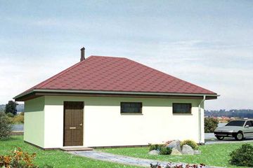 Projekt garażu 32 (236) - parterowy dom o powierzchni 33,10 m², dach kopertowy - ujęcie 2