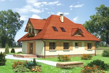  Projekt domu Kurdesz - murowana – ceramika (KRD1360) - projekt domu parterowego z poddaszem - Zdjęcie 2