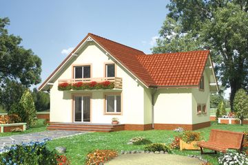  Projekt domu Borówka (87) (KRD1361) - projekt domu parterowego z poddaszem - Zdjęcie 2