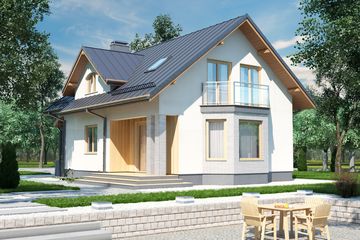  Projekt domu APS 053 NEW (LUA1144) - projekt domu parterowego z poddaszem - Zdjęcie 2