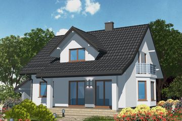 Projekt domu APS 113 NEW - parterowy z poddaszem dom o powierzchni 137,40 m², dach dwuspadowy - ujęcie 2