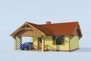  Projekt domu letniskowego Malabo dom letniskowy (SLN1028) - projekt domu letniskowego parterowego - Zdjęcie 2