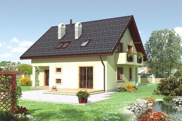  Projekt domu Gustaw (272) (KRD1452) - projekt domu parterowego z poddaszem - Zdjęcie 2