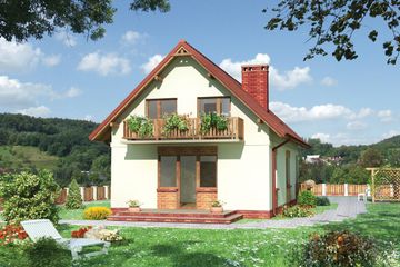  Projekt domu Mrówka - murowana – ceramika (KRD1534) - projekt domu parterowego z poddaszem - Zdjęcie 2