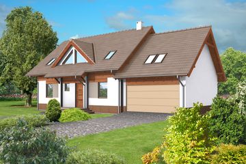  Projekt domu Berlin III DCP160b (WOB1038) - projekt domu parterowego z poddaszem - Zdjęcie 2