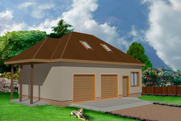  Projekt garażu WB-3755 (KRA3710) - projekt garażu parterowego - Zdjęcie 1