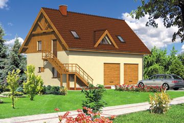  Projekt budynku gospodarczego WB-3750 (KRA3713) - projekt budynku parterowego z poddaszem - Zdjęcie 1