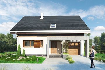  Projekt domu Oberek (1594) (KRD1168) - projekt domu parterowego z poddaszem - Zdjęcie 2