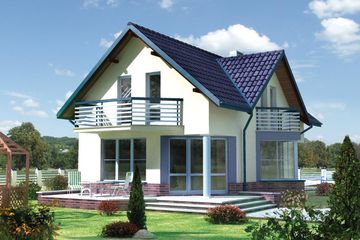  Projekt domu Mały Tukan - murowana – ceramika (KRD1324) - projekt domu parterowego z poddaszem - Zdjęcie 2