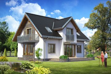  Projekt domu Tytus (1287) (KRD1481) - projekt domu parterowego z poddaszem - Zdjęcie 2