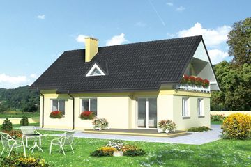  Projekt domu Wodnik (711) (KRD1489) - projekt domu parterowego z poddaszem - Zdjęcie 2