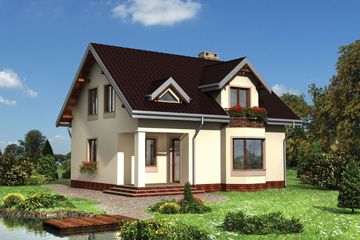  Projekt domu Ścibor - murowana – ceramika (KRD1569) - projekt domu parterowego z poddaszem - Zdjęcie 2