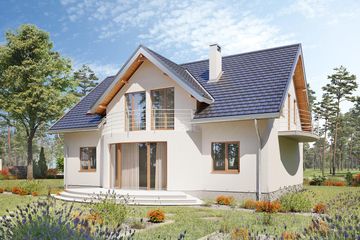  Projekt domu Akord (17) (KRD1005) - projekt domu parterowego z poddaszem - Zdjęcie 2