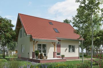  Projekt domu Kos (372) (KRD1118) - projekt domu parterowego z poddaszem - Zdjęcie 2