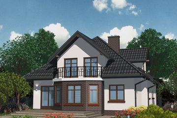  Projekt domu APS 114 (LUA1148) - projekt domu parterowego z poddaszem - Zdjęcie 2