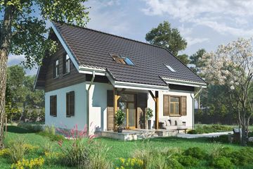  Projekt domu Smolik - murowana – ceramika (KRD1573) - projekt domu parterowego z poddaszem - Zdjęcie 2