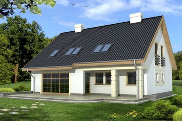  Projekt domu Aster A 2-garaże (WRD1271) - projekt domu parterowego z poddaszem - Zdjęcie 2