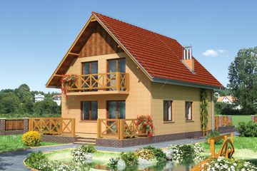  Projekt domu Biedronka - murowana – klinkier (KRD1029) - projekt domu parterowego z poddaszem - Zdjęcie 2