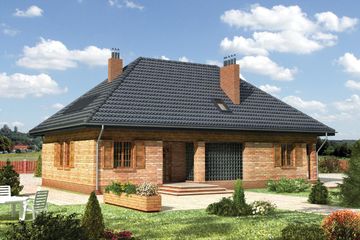  Projekt domu Boryna - murowana – ceramika (KRD1031) - projekt domu parterowego z poddaszem - Zdjęcie 2