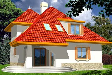  Projekt domu Weronika wersja B z pojedynczym garażem (WRD1137) - projekt domu parterowego z poddaszem - Zdjęcie 2