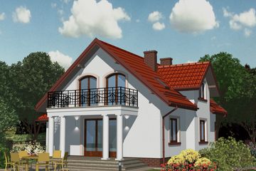 Projekt domu APS 147 - parterowy z poddaszem dom o powierzchni 131,40 m², dach dwuspadowy - ujęcie 2