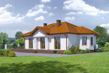  Projekt domu Amelin 2 (KRP1290) - projekt domu parterowego - Zdjęcie 2