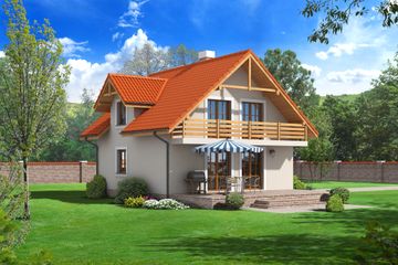  Projekt domu Zalipie 4 (KRP1292) - projekt domu parterowego z poddaszem - Zdjęcie 2